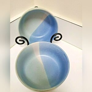 Gibson Elite Convergence Blue Stoneware Set of 2 Soup/ Cereal 5.5" Bowls